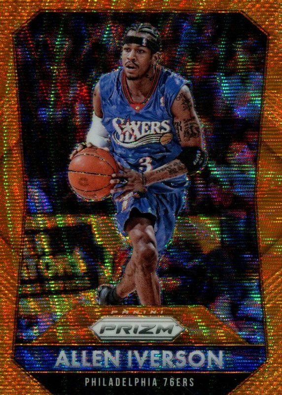 Allen Iverson 2015 Prizm #286 Orange Wave PSA 10