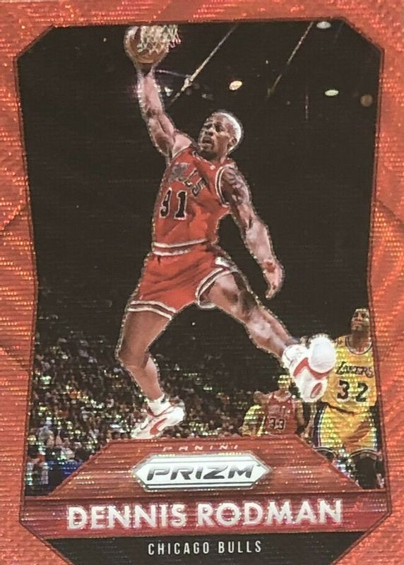 Dennis Rodman 2015 Prizm #245 Ruby Wave /350 PSA 10