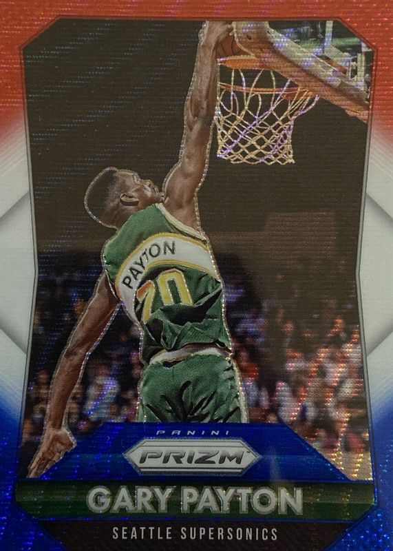 Gary Payton 2015 Prizm #285 Red White Blue SGC 9.5