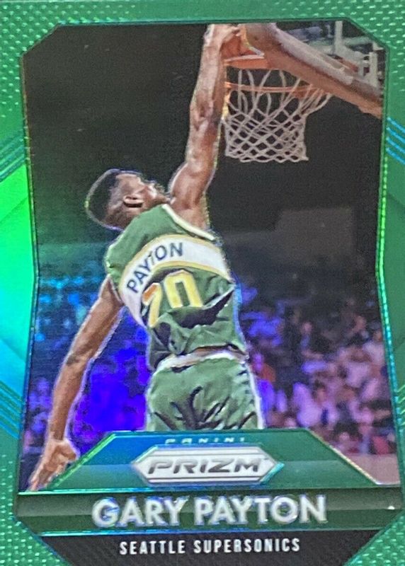 Gary Payton 2015 Prizm #285 Green PSA 10