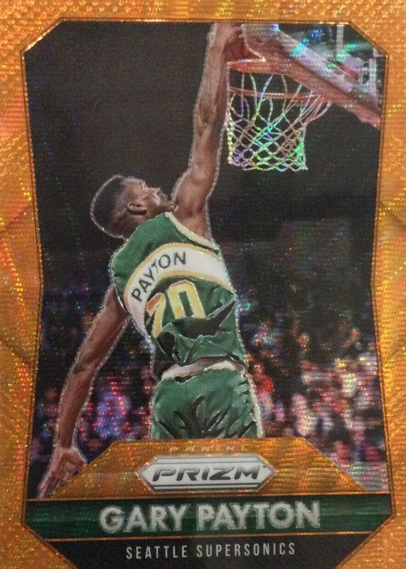 Gary Payton 2015 Prizm #285 Orange Wave SGC 10