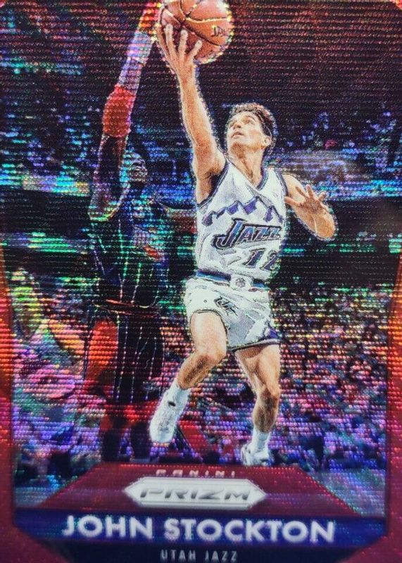 John Stockton 2015 Prizm #277 Ruby Wave /350 PSA 10