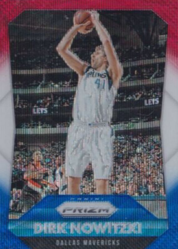 Dirk Nowitzki 2015 Prizm #50 Red White Blue BGS 10 PRISTINE