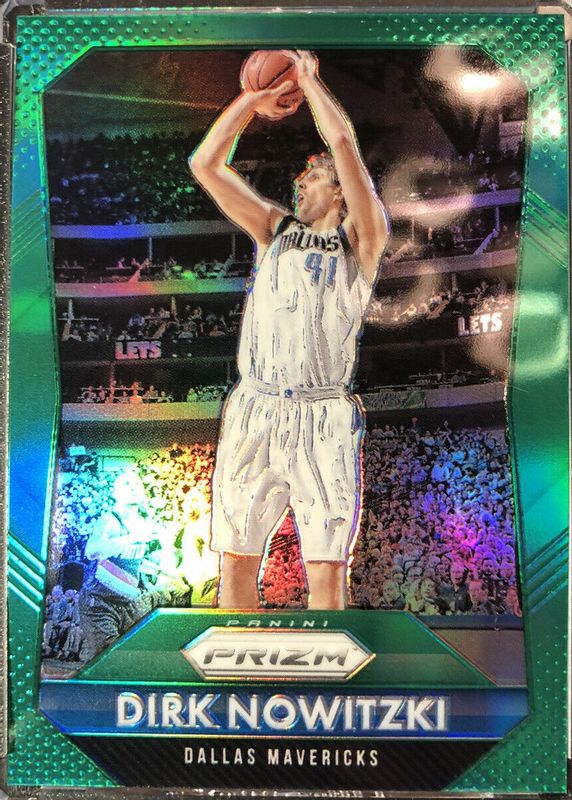 Dirk Nowitzki 2015 Prizm #50 Green PSA 10