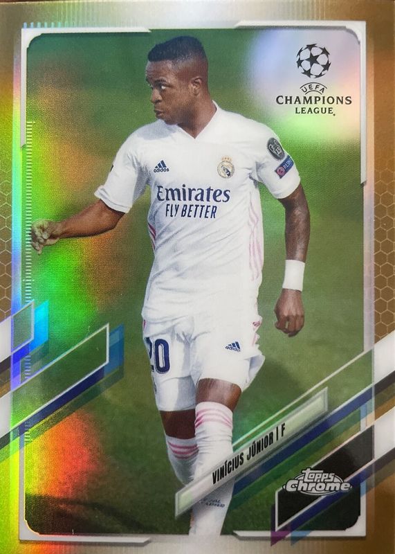 Vinicius Jr. 2020 Topps Chrome UEFA Champions League #89 Gold Refractor /50 PSA 9