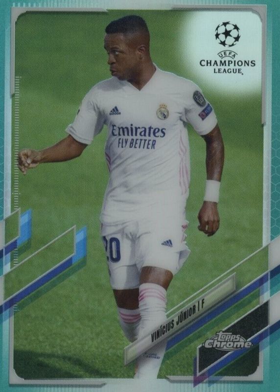 Vinicius Jr. 2020 Topps Chrome UEFA Champions League #89 Aqua Refractor /199 PSA 10