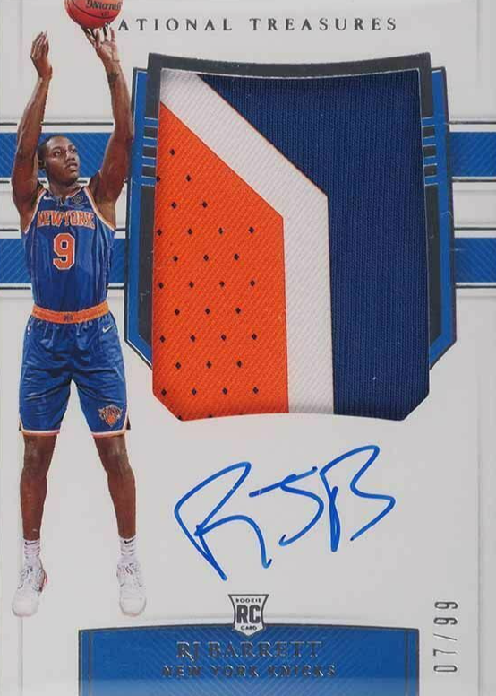 RJ Barrett 2019 National Treasures #128 Rookie Patch Auto /99 