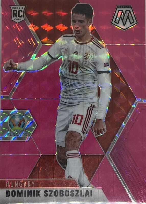 Dominik Szoboszlai 2020 Mosaic Euro #49 Pink Fluorescent /10 Rookie SGC 9.5