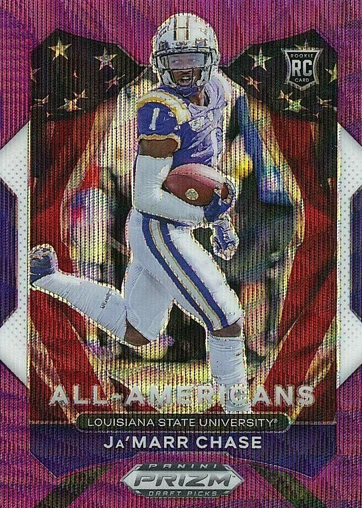 Ja'Marr Chase 2021 Prizm Draft Picks #185 All-Americans - Purple