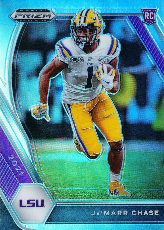 Ja'Marr Chase 2021 Prizm Draft Picks #112 Silver Rookie RAW