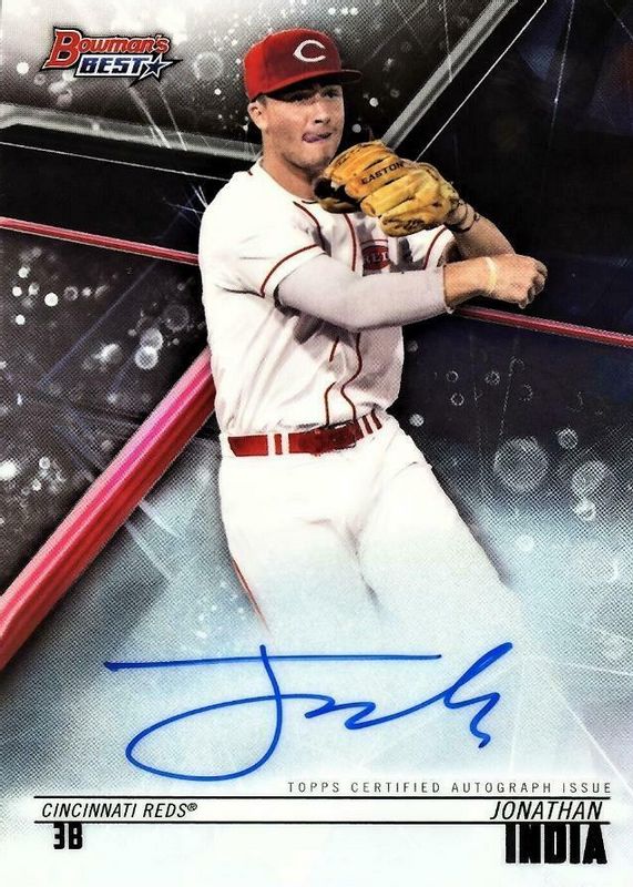thumbnail interactive-video image 1 of 2021 Bowman Prospects Jonathan India Rookie Card #BP-46 – 1st Graded 10 (Topps) 1 of 4