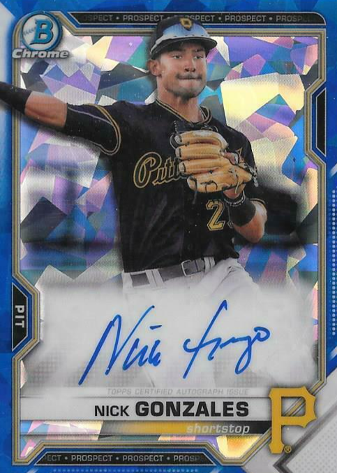 Nick Gonzales 2021 Bowman Sapphire Edition #BSPA-NG Chrome 