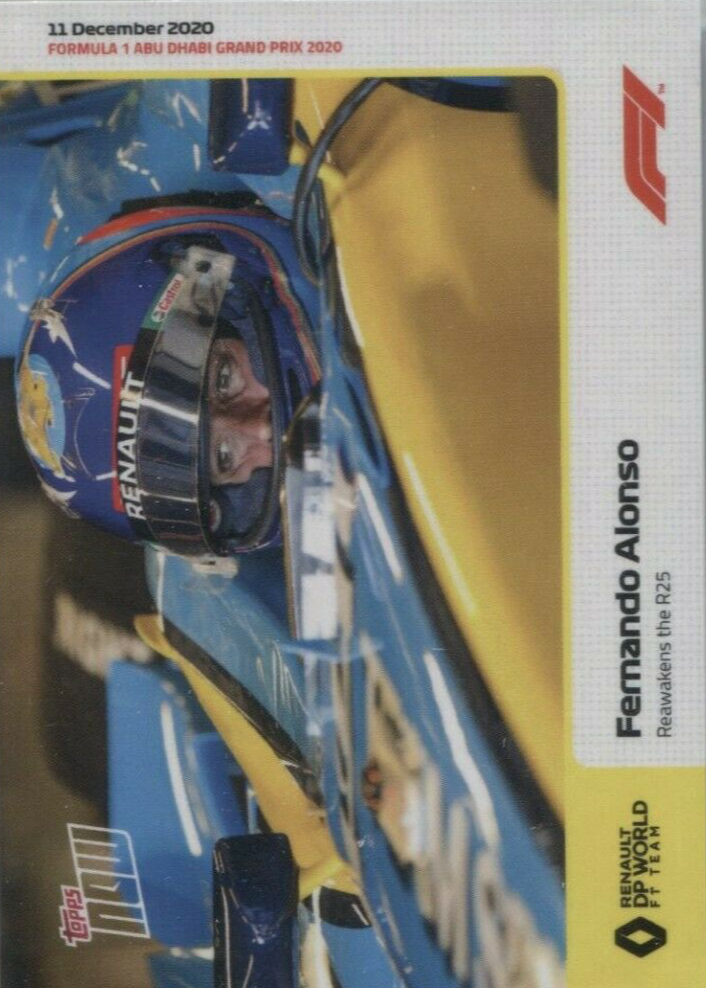 Fernando Alonso 2020 Topps Now Formula 1 #25 Base (Print Run