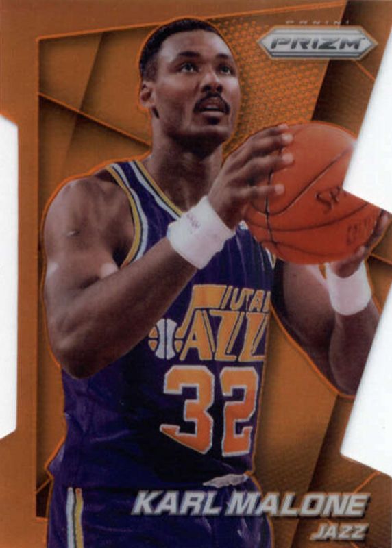Karl Malone 2014 Prizm #183 Orange Die-Cut /139 RAW