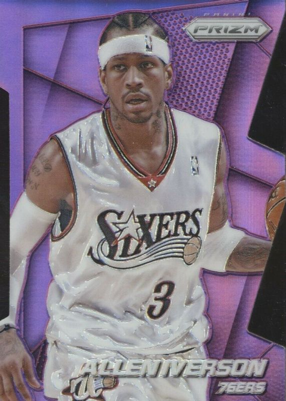 Allen Iverson 2014 Prizm #184 Purple Die-Cut /139 SGC 10