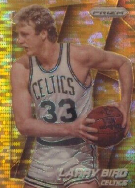 Larry Bird 2014 Prizm #25 Photo Variation - Gold Pulsar /10 PSA 9