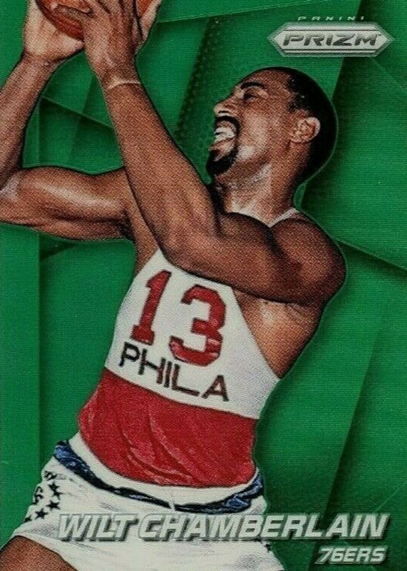 Wilt Chamberlain 2014 Prizm #220 Green SGC 10