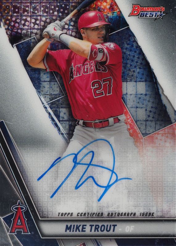 Mike Trout 2019 Bowman's Best #B19-MT Best of 2019 Autographs SGC 9