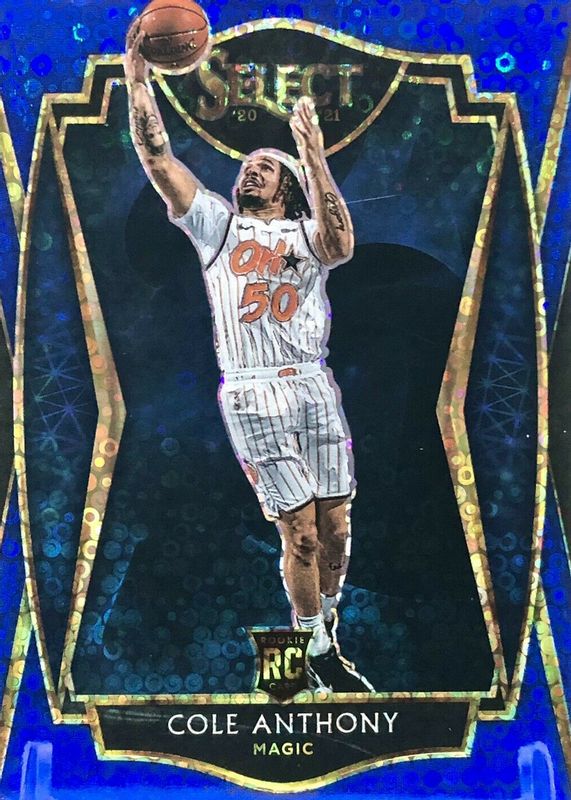 Cole Anthony 2020 Select #177 Premier Level Blue Disco /25 Rookie PSA 10