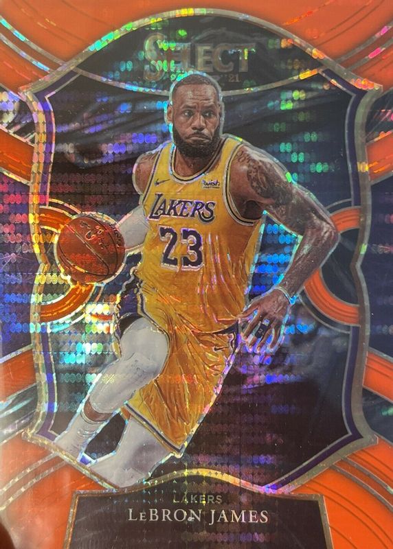 LeBron James 2020 Select #23 Concourse Neon Orange Pulsar /15 PSA 10