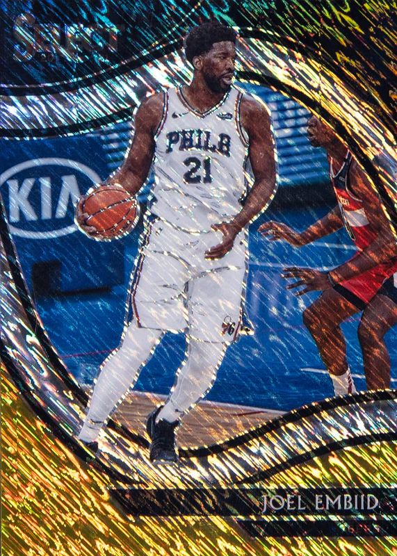 Joel Embiid 2020 Select #216 Courtside Black White Gold Shimmer /1 PSA 9