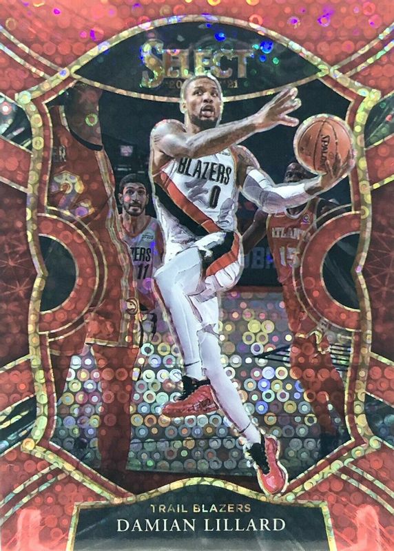 Damian Lillard 2020 Select #24 Concourse Red Disco /49 RAW