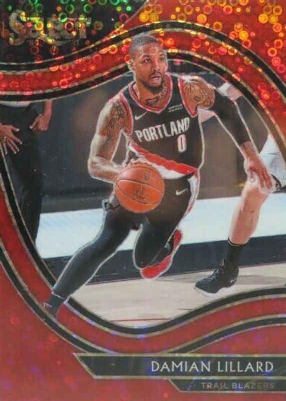 Damian Lillard 2020 Select #248 Courtside Red Disco /49 BGS 9