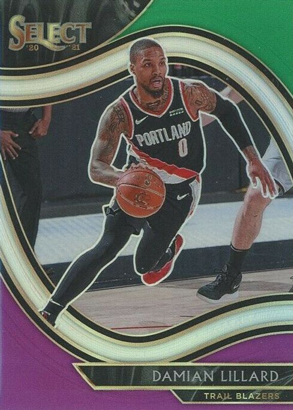 Damian Lillard 2020 Select #248 Courtside Green White Purple SGC 9.5