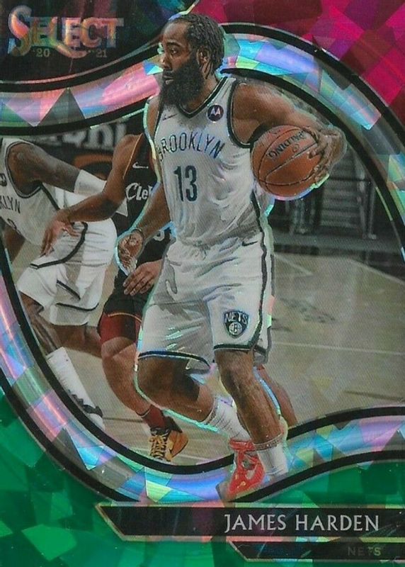 James Harden 2020 Select #212 Courtside Red White Green Cracked Ice PSA 10