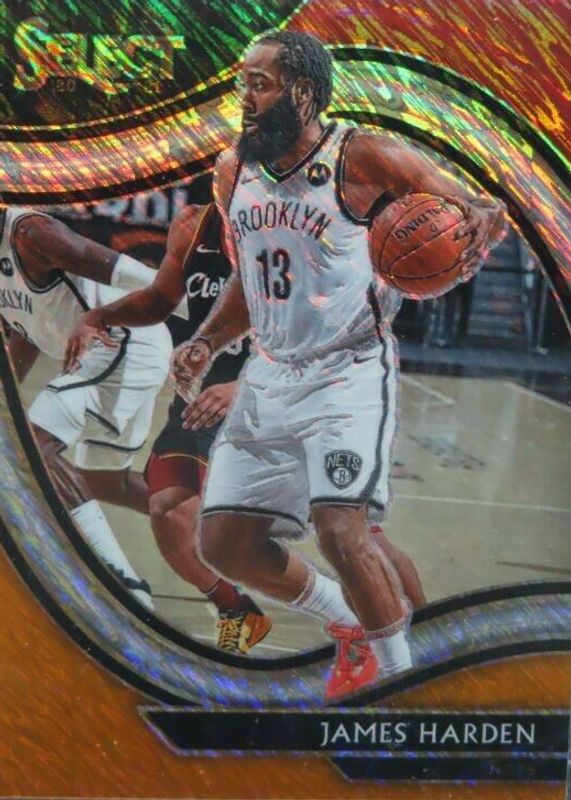 James Harden 2020 Select #212 Courtside Red White Orange Shimmer SGC 10