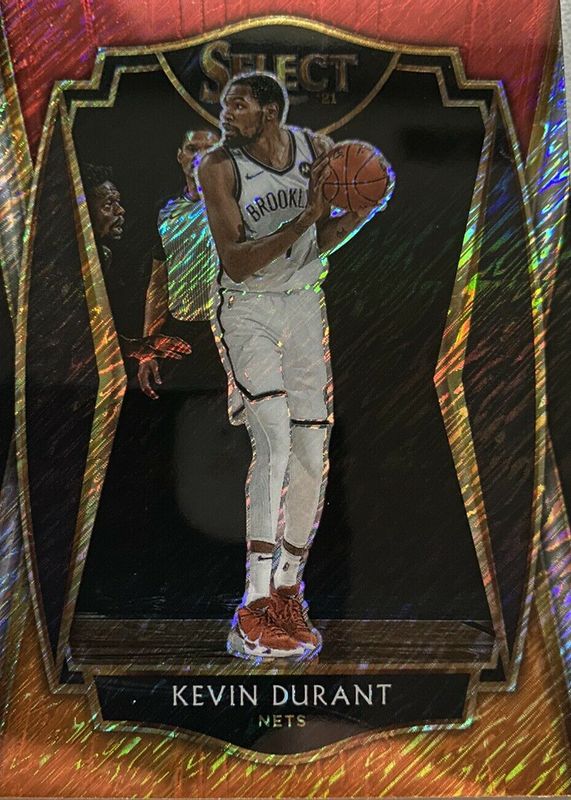 Kevin Durant 2020 Select #101 Premier Level Red White Orange Shimmer SGC 9