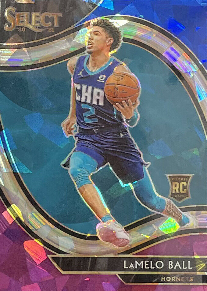 LaMelo Ball 2020 Select #298 Courtside Blue White Purple Cracked
