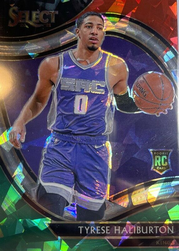 Tyrese Haliburton 2020 Select #289 Courtside Red White Green Cracked Ice Rookie SGC 10