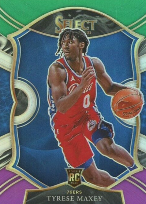 その他 tyrese maxey rc die-cut purple /99 psa10 Tyrese Maxey 2020 Select #174 Premier Level Purple Die-Cut