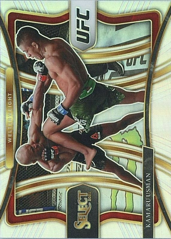 Kamaru Usman 2021 Select UFC #163 Premier Level Silver RAW