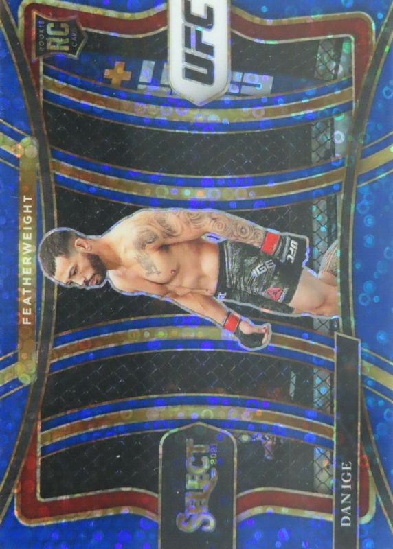 Dan Ige 2021 Select UFC #113 Premier Level Blue Disco /99 Rookie RAW