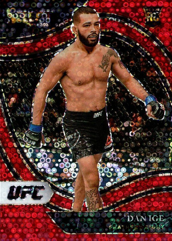 Dan Ige 2021 Select UFC #229 Octagonside Red Disco /199 Rookie PSA 10