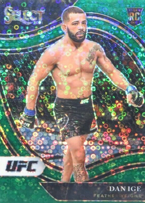 Dan Ige 2021 Select UFC #229 Octagonside Green Disco /5 Rookie SGC 10