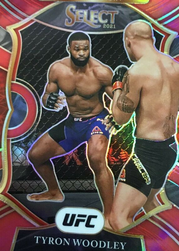 Tyron Woodley 2021 Select UFC #123 Premier Level Red /99 RAW