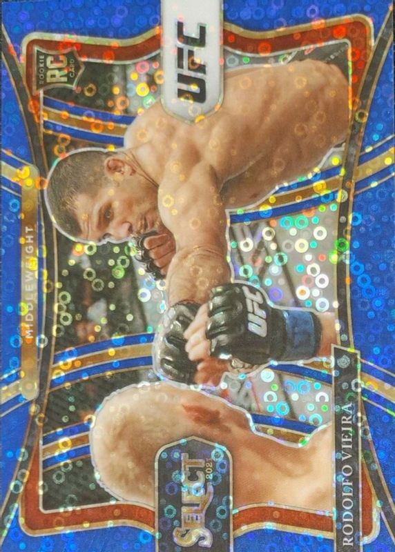 Rodolfo Vieira 2021 Select UFC #188 Premier Level Blue Disco /99 Rookie RAW