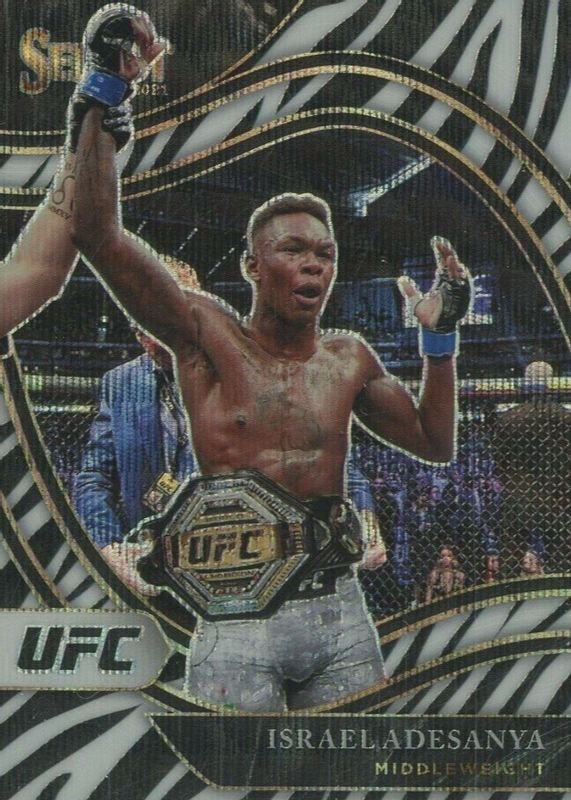 Israel Adesanya 2021 Select UFC #233 Octagonside Zebra /(SSP) BGS 9