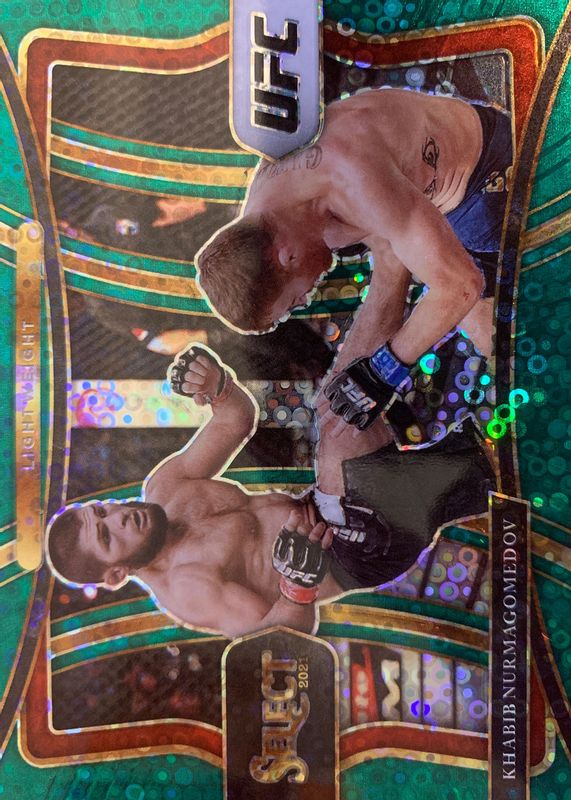 Khabib Nurmagomedov 2021 Select UFC #161 Premier Level Green Disco /5 PSA 10