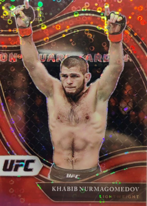 Khabib Nurmagomedov 2021 Select UFC #208 Octagonside Red Disco /199 BGS 9