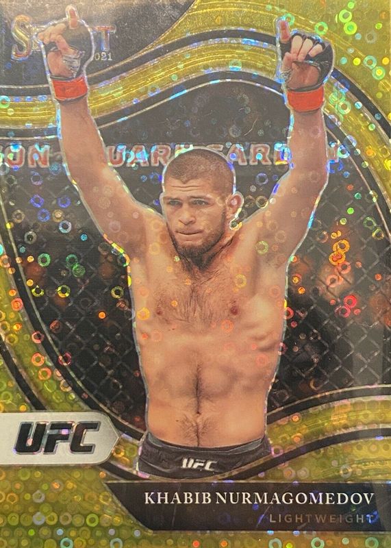 Khabib Nurmagomedov 2021 Select UFC #208 Octagonside Gold Disco /10 SGC 10