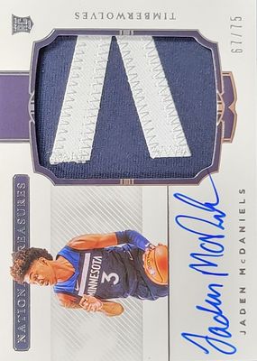 2020 National Treasures #143 Rookie Patch Auto Horizontal /75