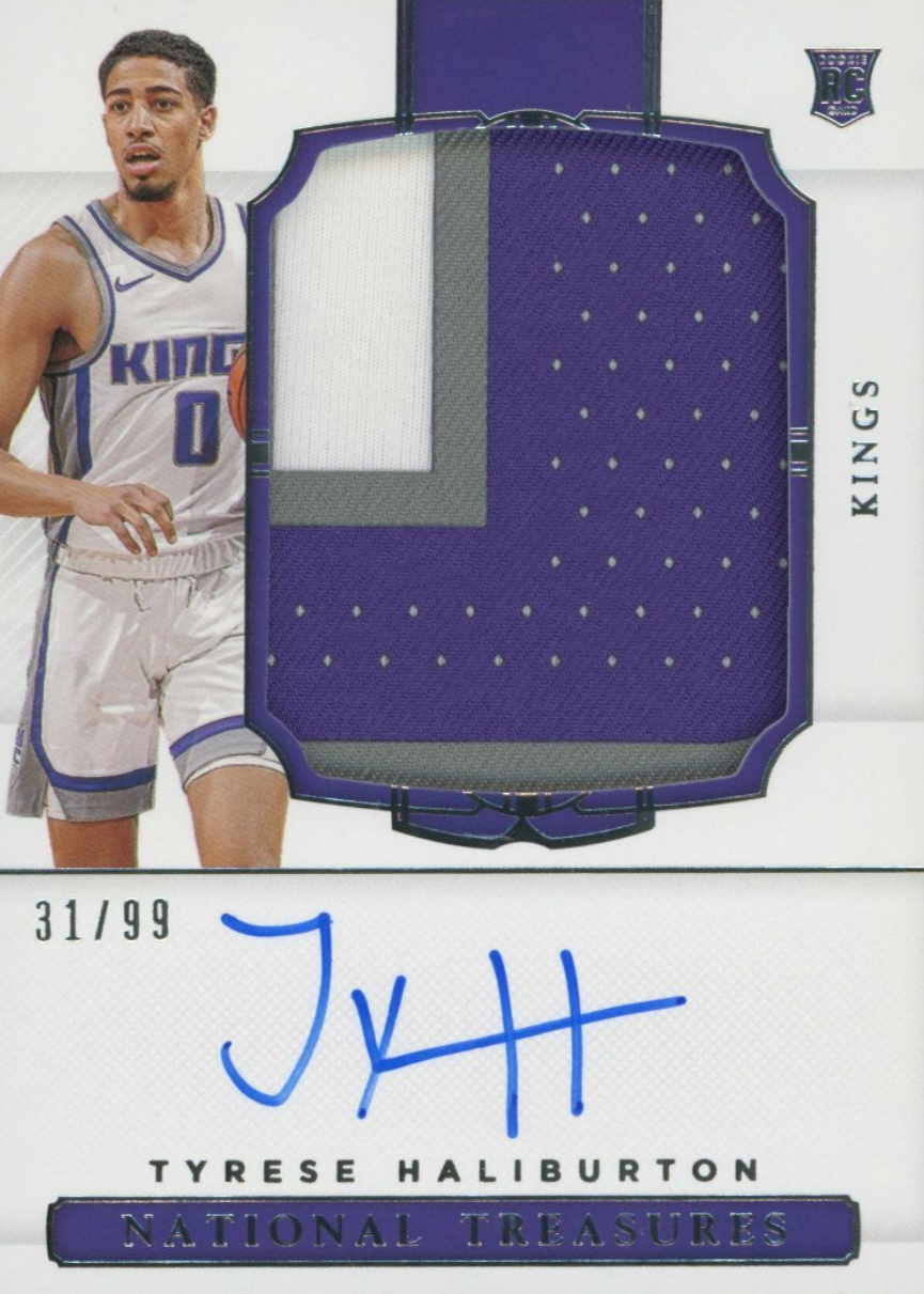 Tyrese Haliburton 2020 National Treasures #103 Rookie Patch Auto 
