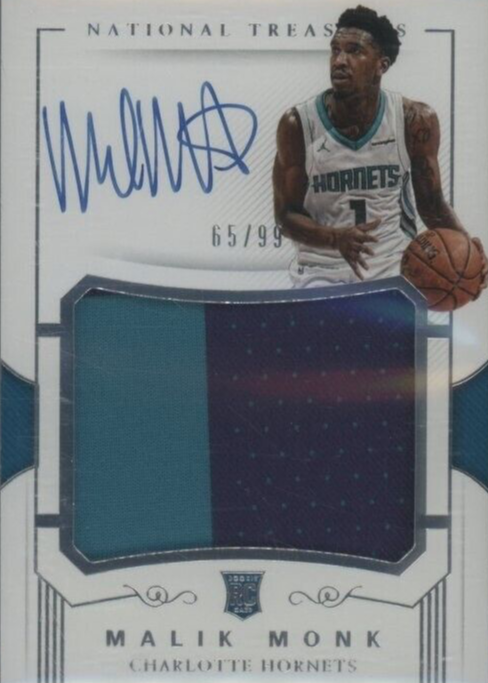 NBA カード Malik Monk RPA 直書きサイン 99枚限定 Malik Monk 2017 National Treasures #111 Rookie Patch Auto
