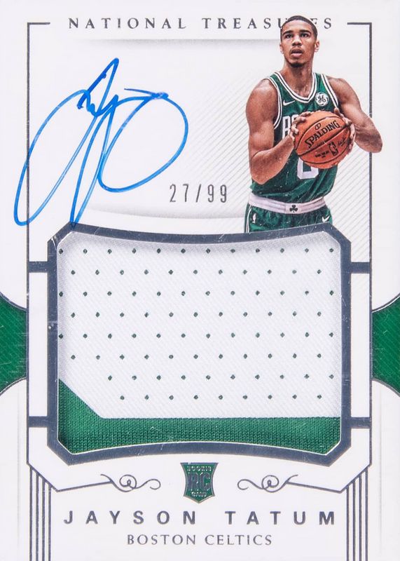 Jayson Tatum 2017 National Treasures #103 Rookie Patch Auto /99 Rookie BGS 7