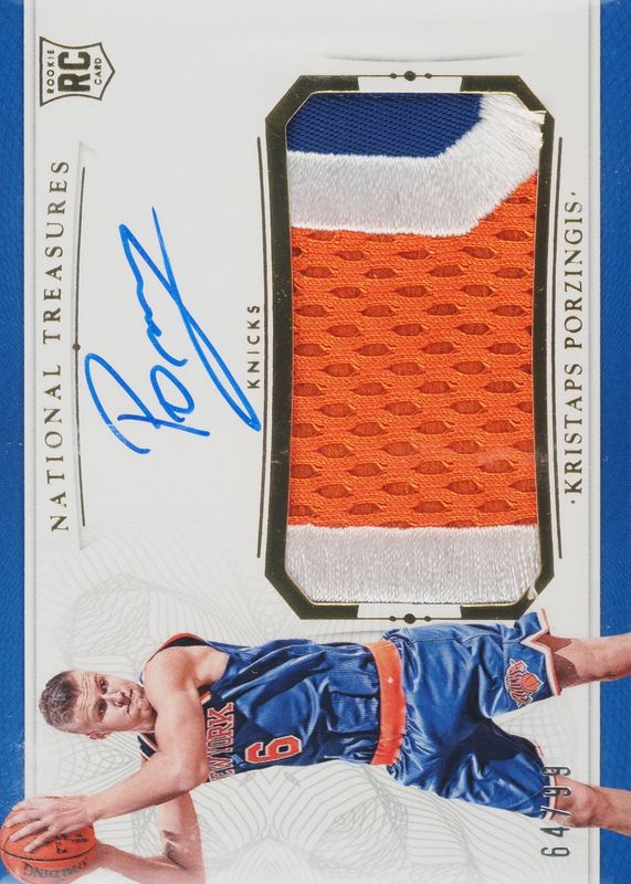 Kristaps Porzingis 2015 National Treasures #104 Rookie Patch Auto /99 SGC 10