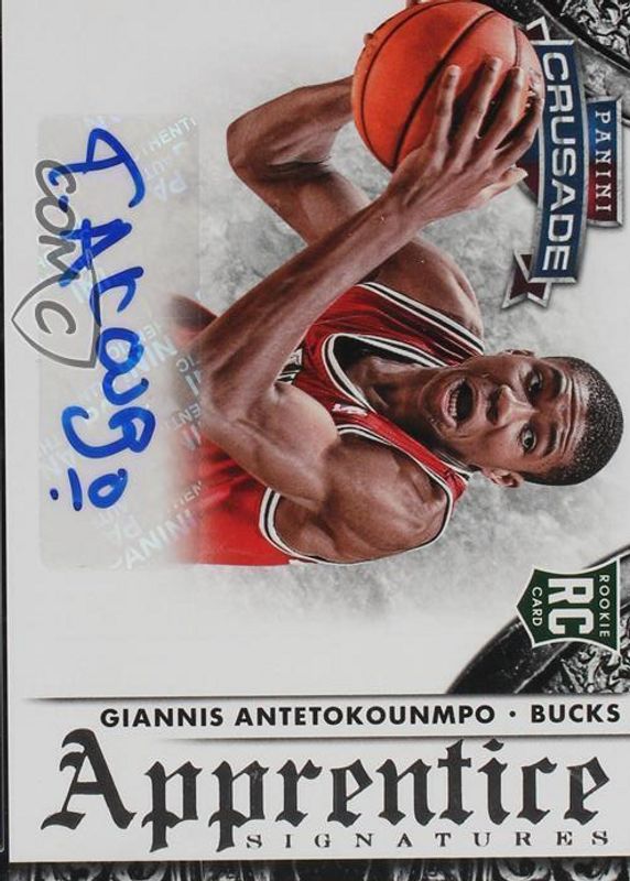 Giannis Antetokounmpo 2013 Crusade #24 Apprentice Signatures Rookie BGS 8